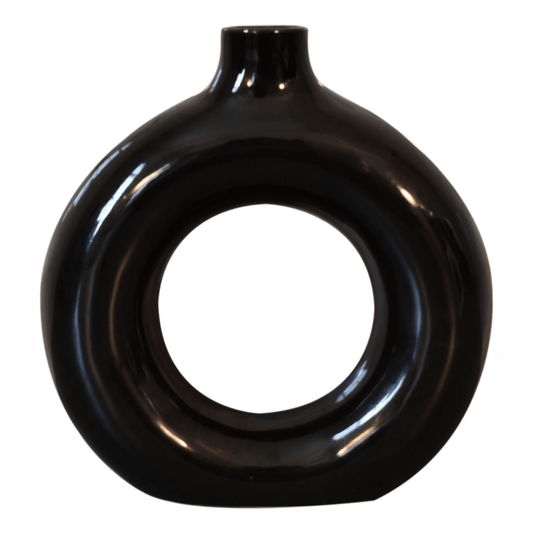 Artisan Furniture Home Decor Accessories - Black & White Gloss Flower Vase | Luxury Home Accessories | Heulog Glow