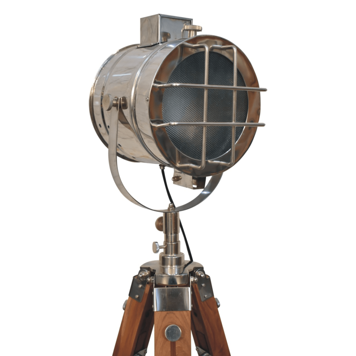 Artisan Furniture Home Decor Accessories - Caged Chrome Spotlight Floor Lamp | Luxury Home Accessories | Heulog Glow