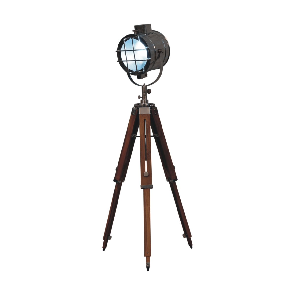 Artisan Furniture Home Decor Accessories - Caged Chrome Spotlight Floor Lamp | Luxury Home Accessories | Heulog Glow