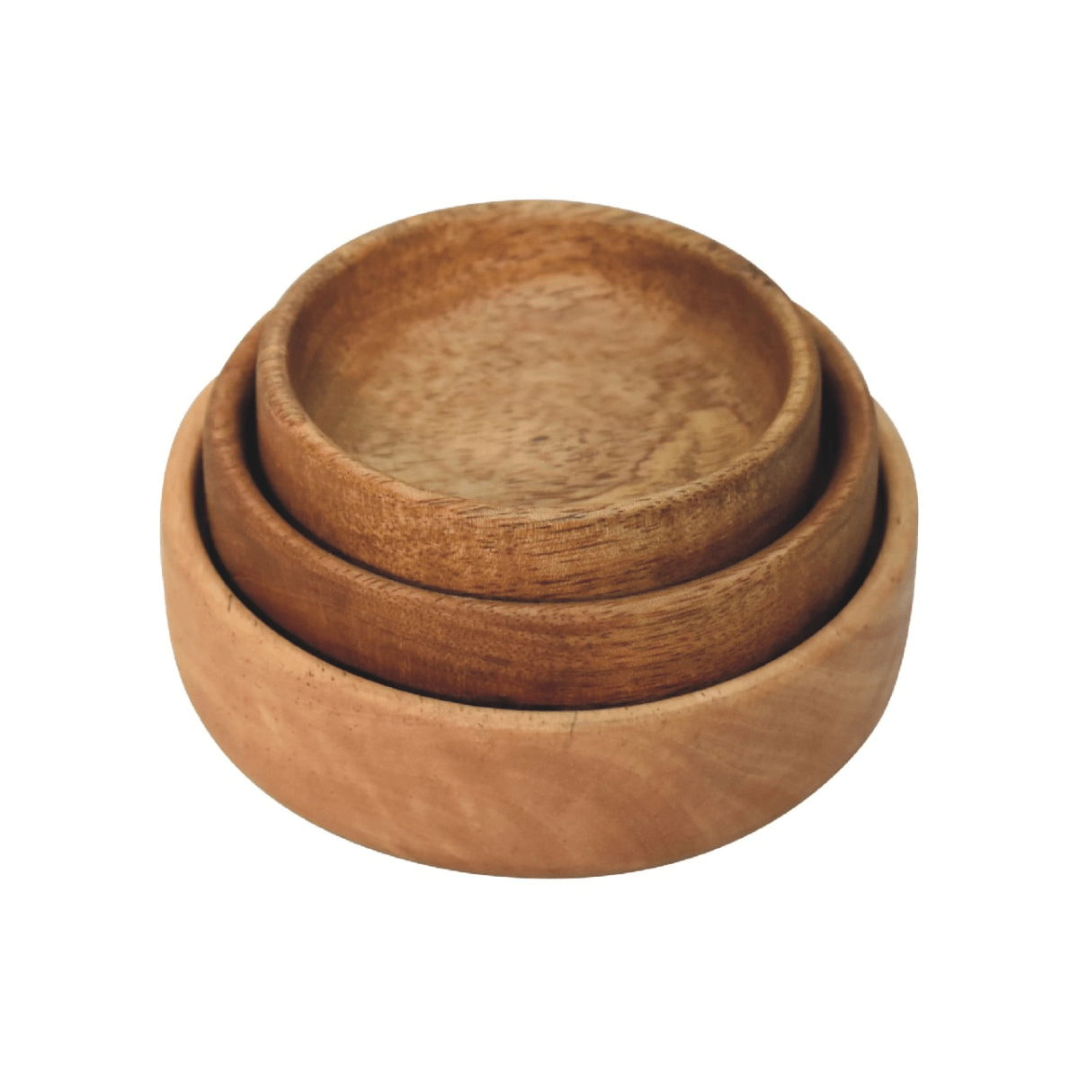 Artisan Furniture Serveware - Solid Wood Fruit Bowl Set of 3, Light Brown | Luxury Home Accessories | Heulog Glow