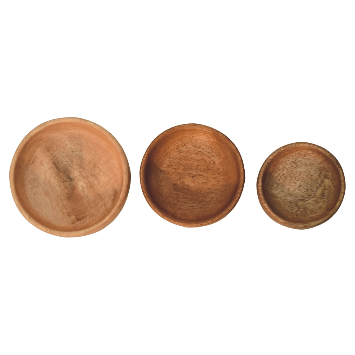 Artisan Furniture Serveware - Solid Wood Fruit Bowl Set of 3, Light Brown | Luxury Home Accessories | Heulog Glow