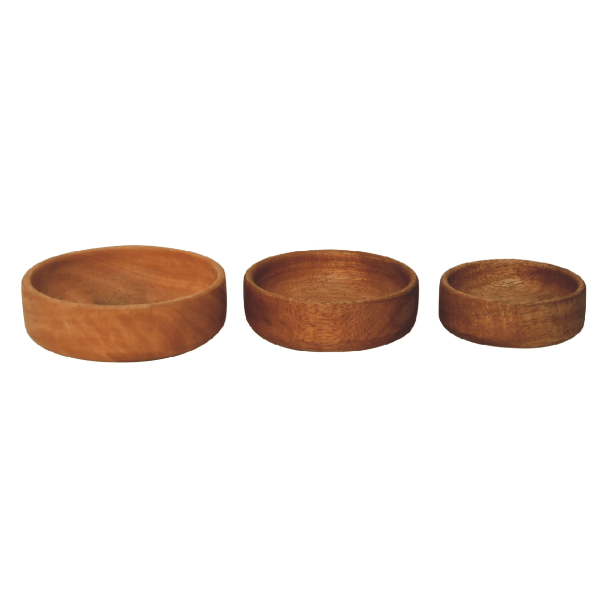 Artisan Furniture Serveware - Solid Wood Fruit Bowl Set of 3, Light Brown | Luxury Home Accessories | Heulog Glow