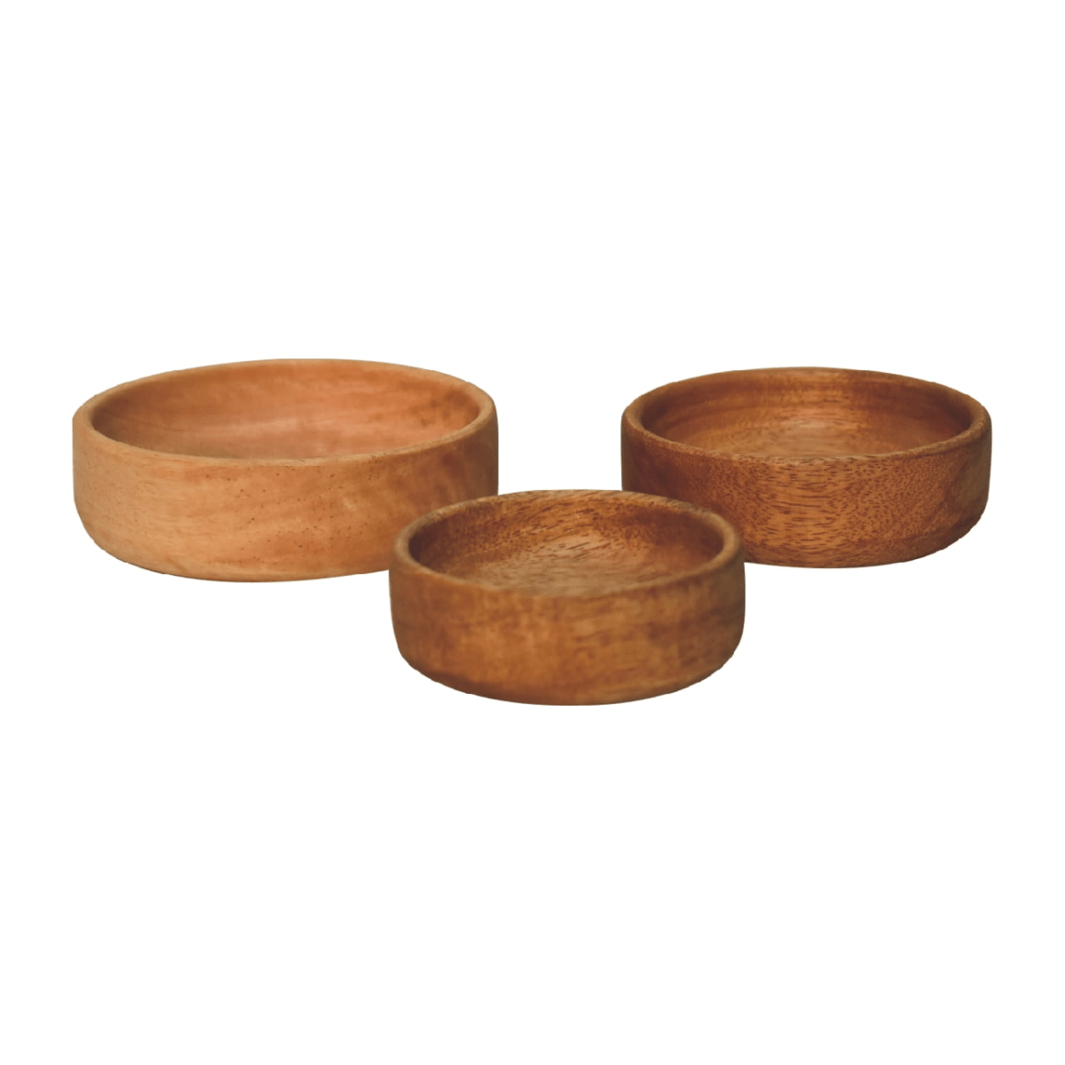 Artisan Furniture Serveware - Solid Wood Fruit Bowl Set of 3, Light Brown | Luxury Home Accessories | Heulog Glow