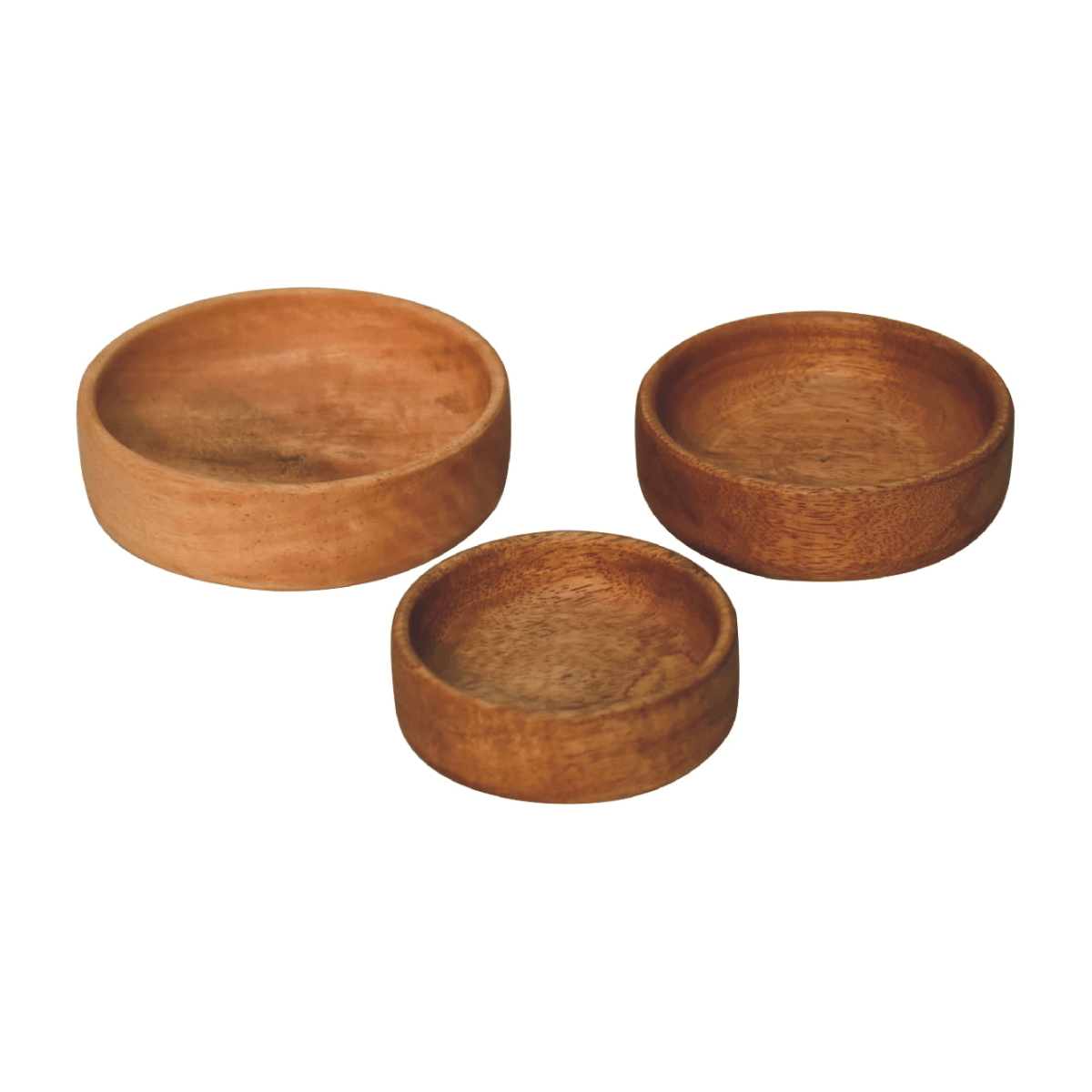 Artisan Furniture Serveware - Solid Wood Fruit Bowl Set of 3, Light Brown | Luxury Home Accessories | Heulog Glow