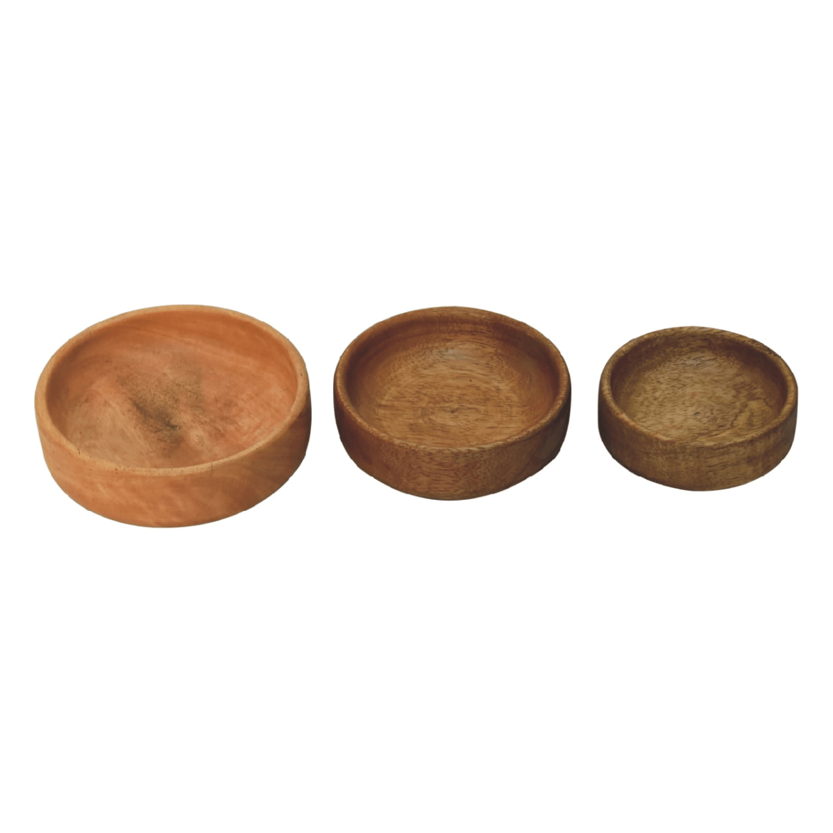 Artisan Furniture Serveware - Solid Wood Fruit Bowl Set of 3, Light Brown | Luxury Home Accessories | Heulog Glow