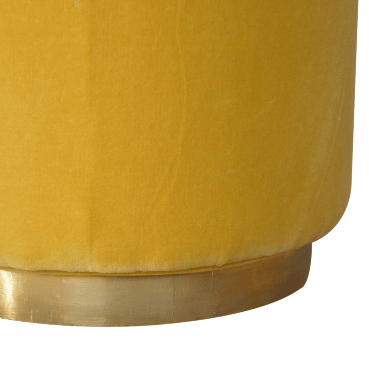 Artisan Furniture Solid Mango Wood IN818 - Mustard Velvet Footstool with Gold Base | Luxury Home Accessories | Heulog Glow