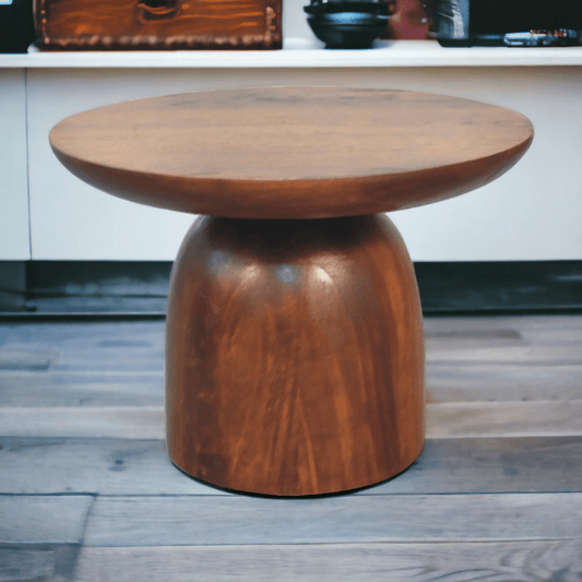 Artisan Furniture Solid Mango Wood Little Chestnut Side Table | Luxury Home Accessories | Heulog Glow