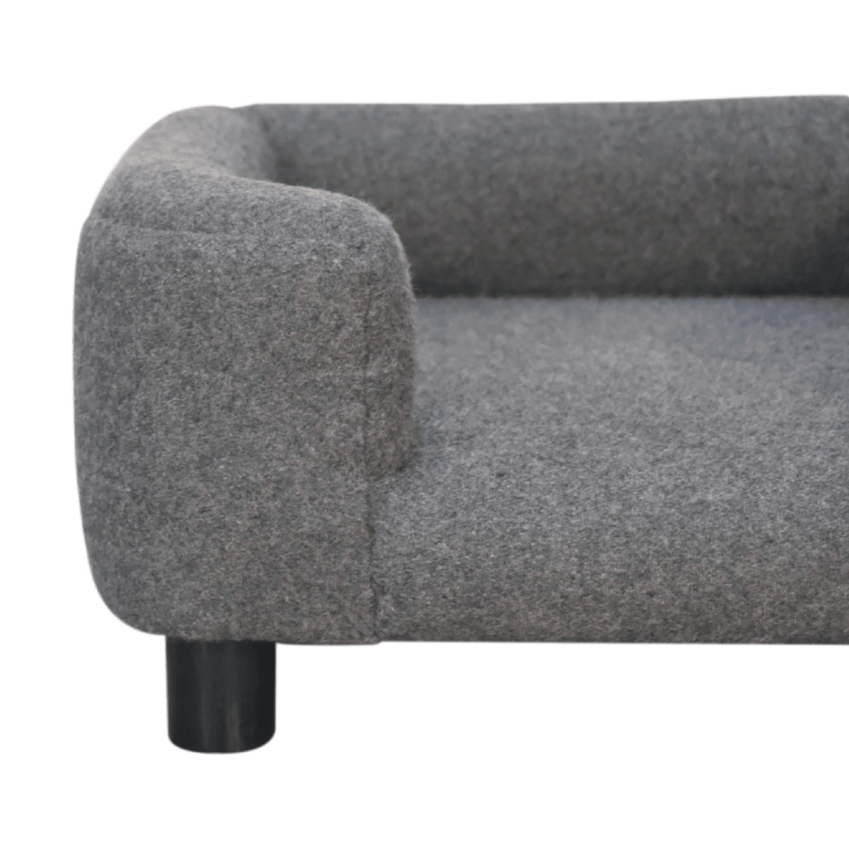 Artisan Furniture Solid Mango Wood Mini Battleship Tweed Pet Sofa Bed | Luxury Home Accessories | Heulog Glow