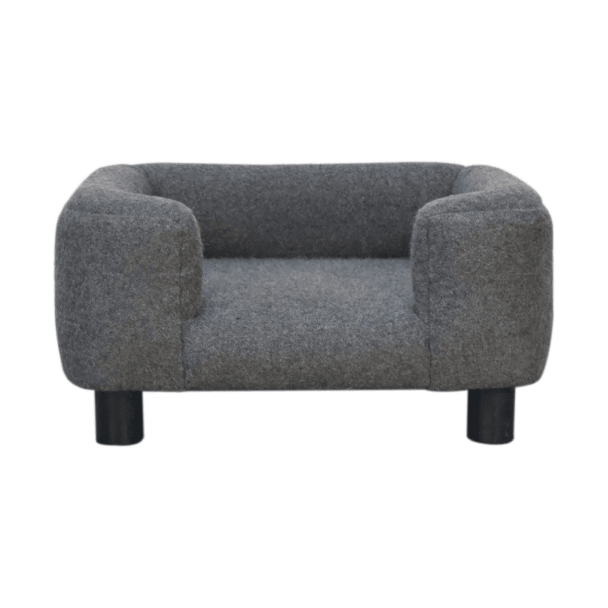 Artisan Furniture Solid Mango Wood Mini Battleship Tweed Pet Sofa Bed | Luxury Home Accessories | Heulog Glow