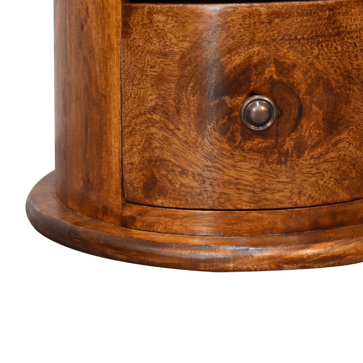 Artisan Furniture Solid Mango Wood Mini Chestnut Drum Chest | Luxury Home Accessories | Heulog Glow