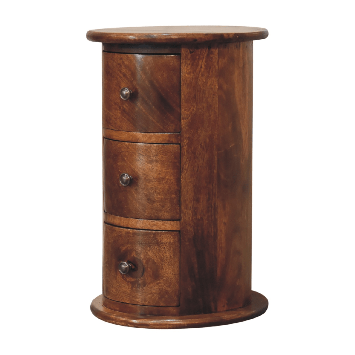 Artisan Furniture Solid Mango Wood Mini Chestnut Drum Chest | Luxury Home Accessories | Heulog Glow