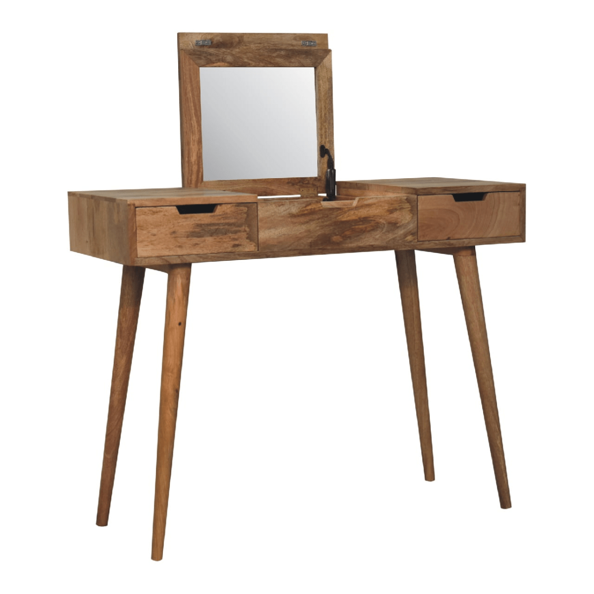Artisan Furniture Solid Mango Wood Oak-ish Dressing Table | Luxury Home Accessories | Heulog Glow