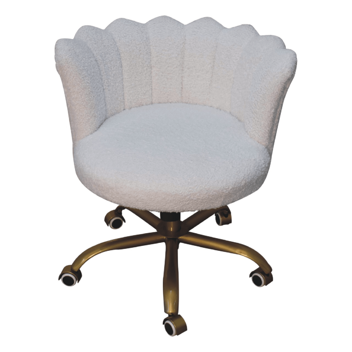 Artisan Furniture Solid Mango Wood White Boucle Swivel Chair | Luxury Home Accessories | Heulog Glow