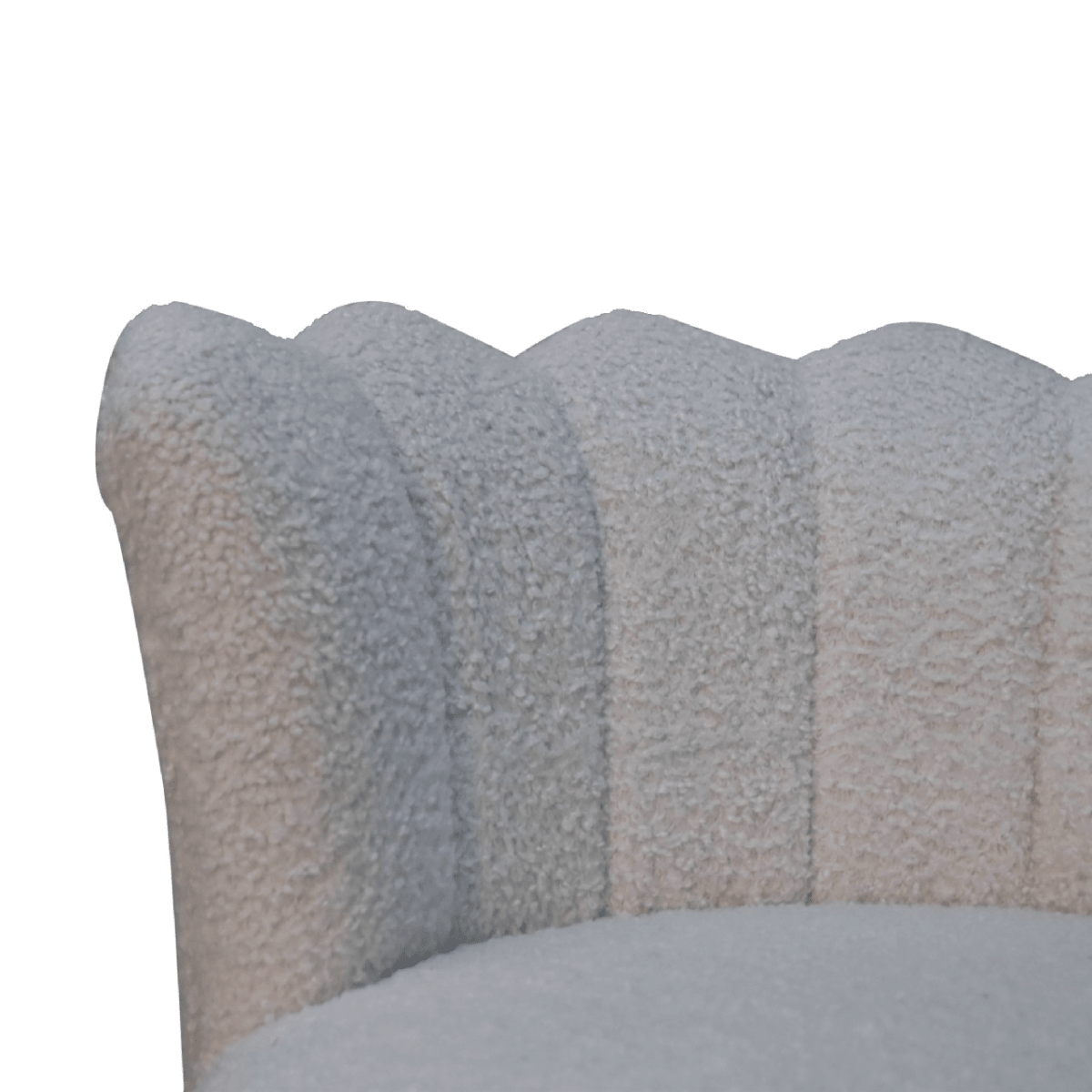 Artisan Furniture Solid Mango Wood White Boucle Swivel Chair | Luxury Home Accessories | Heulog Glow