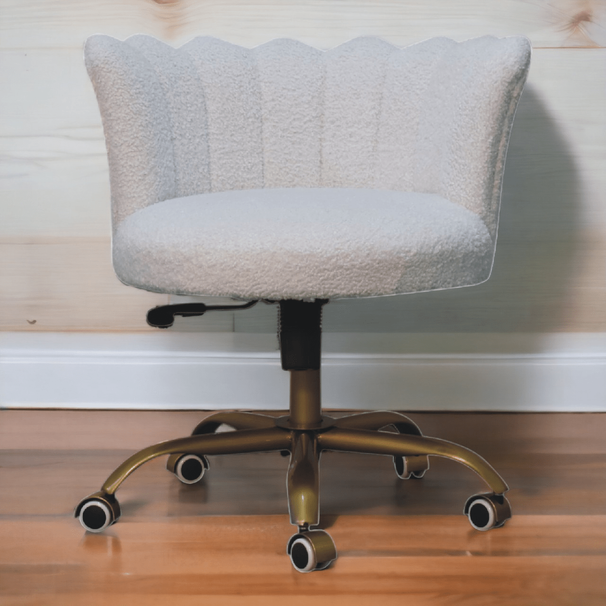 Artisan Furniture Solid Mango Wood White Boucle Swivel Chair | Luxury Home Accessories | Heulog Glow