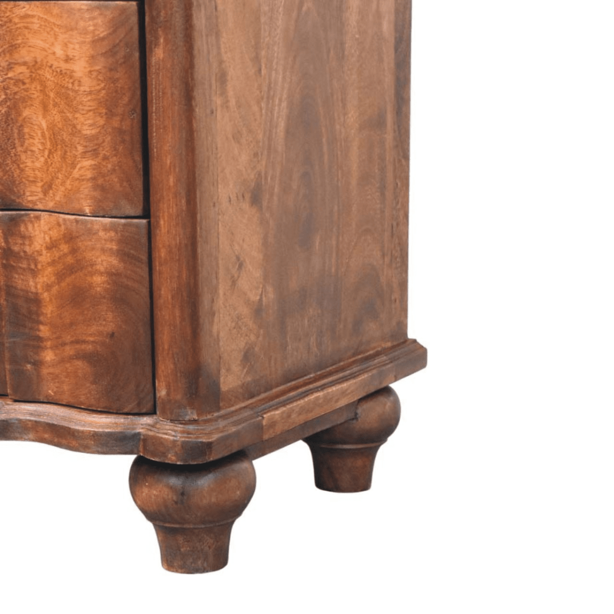 Artisan Furniture Solid Wood 2-Drawer Bedside with Open Shelf, Brown | Luxury Home Accessories | Heulog Glow