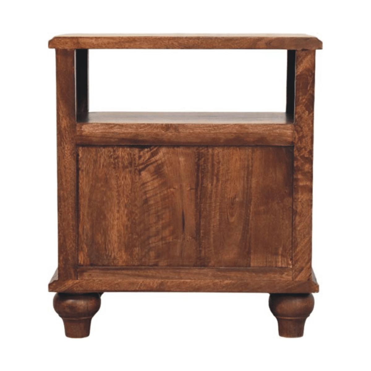Artisan Furniture Solid Wood 2-Drawer Bedside with Open Shelf, Brown | Luxury Home Accessories | Heulog Glow