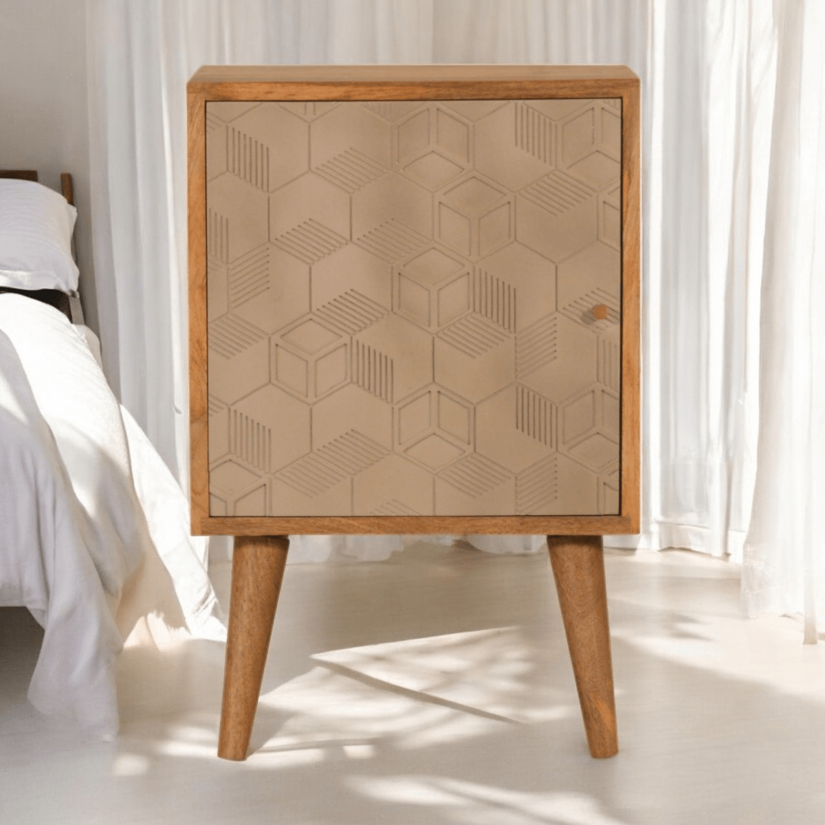 Artisan Furniture Solid Wood Acadia Bedside | Luxury Home Accessories | Heulog Glow