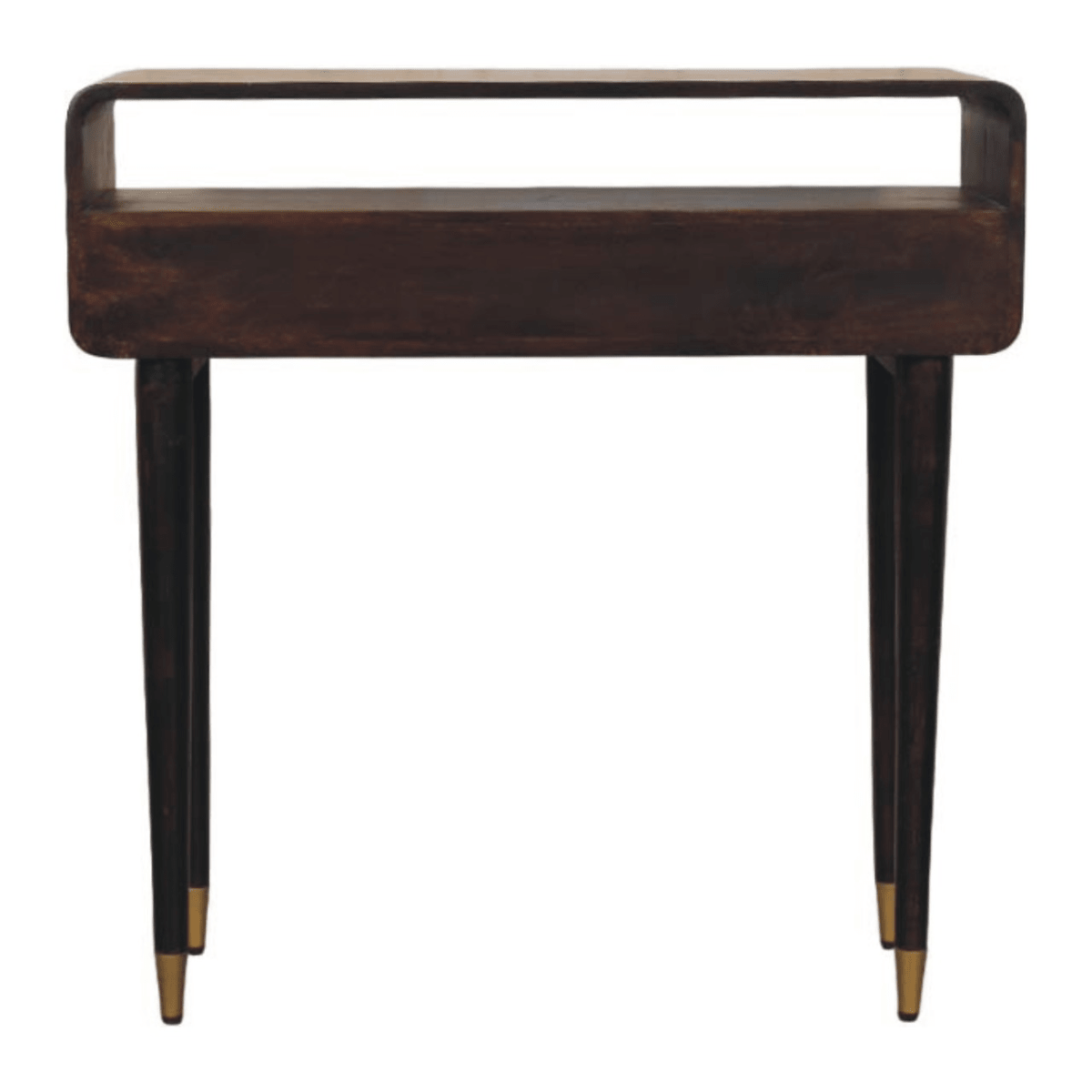 Artisan Furniture Solid Wood Apollo Loop Console Desk, 2 Drawers, 1 Open Slot, Dark Brown | Luxury Home Accessories | Heulog Glow