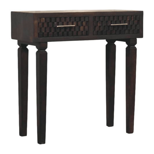Artisan Furniture Solid Wood Arno Console Table, 2 Drawers, Dark Brown | Luxury Home Accessories | Heulog Glow