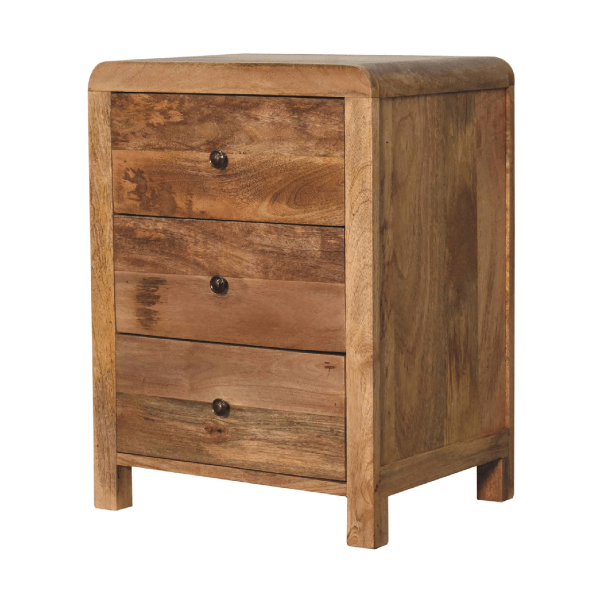 Artisan Furniture Solid Wood Aspen Oak-ish 3 Drawer Bedside | Luxury Home Accessories | Heulog Glow