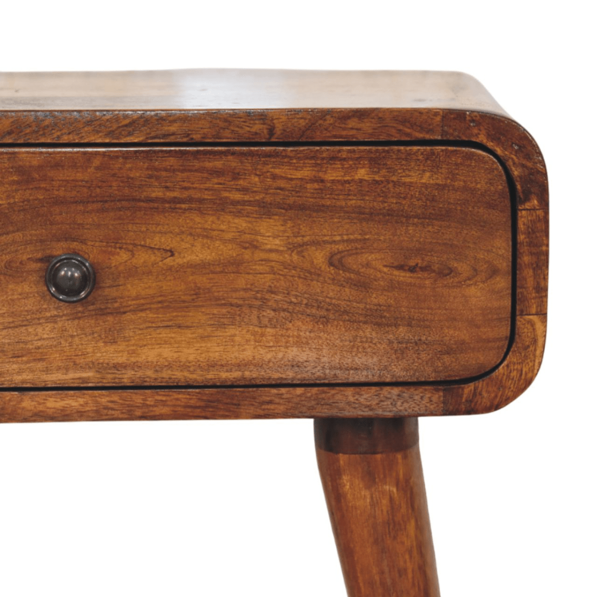 Artisan Furniture Solid Wood Avora Chestnut Nightstand with 1 drawer | Luxury Home Accessories | Heulog Glow