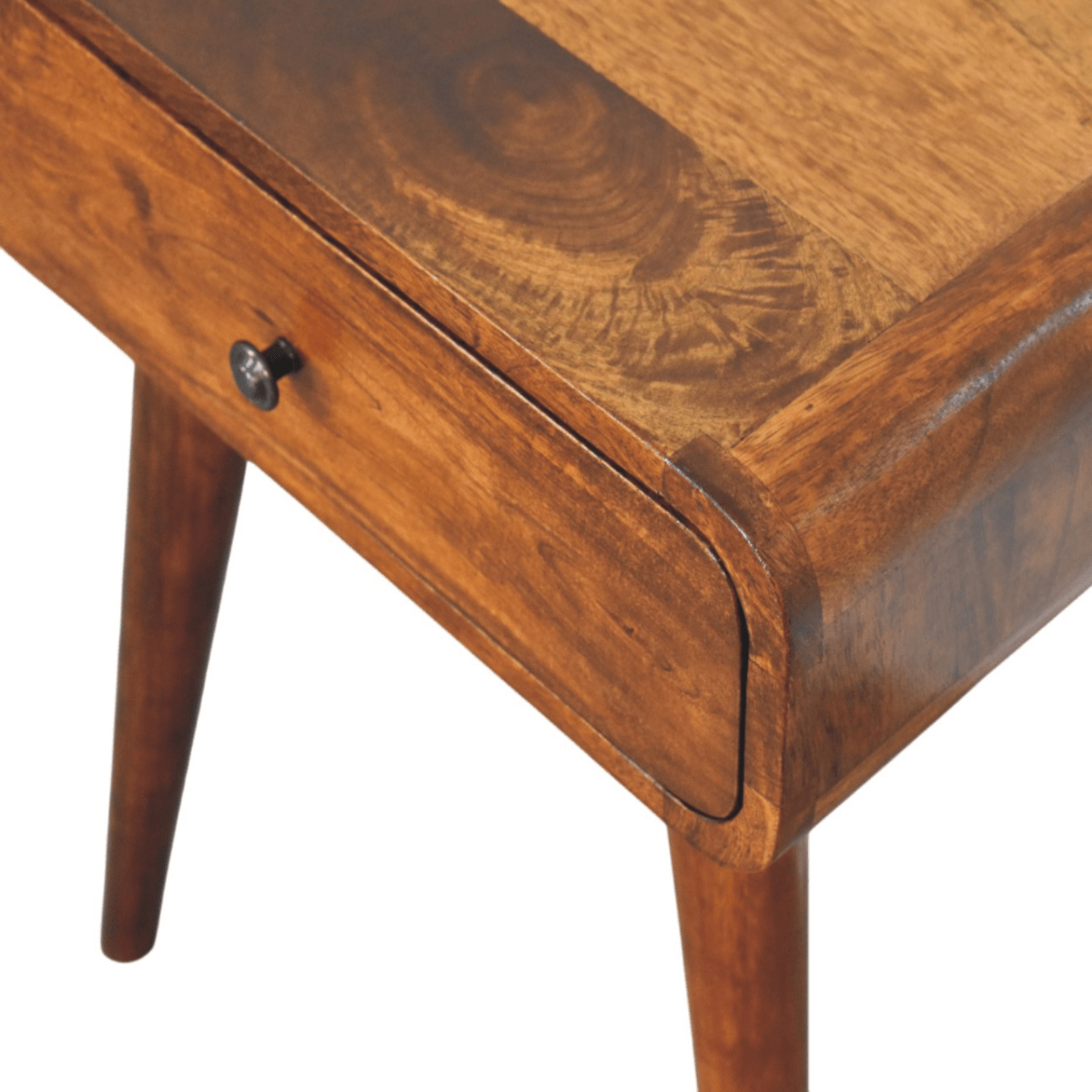 Artisan Furniture Solid Wood Avora Chestnut Nightstand with 1 drawer | Luxury Home Accessories | Heulog Glow