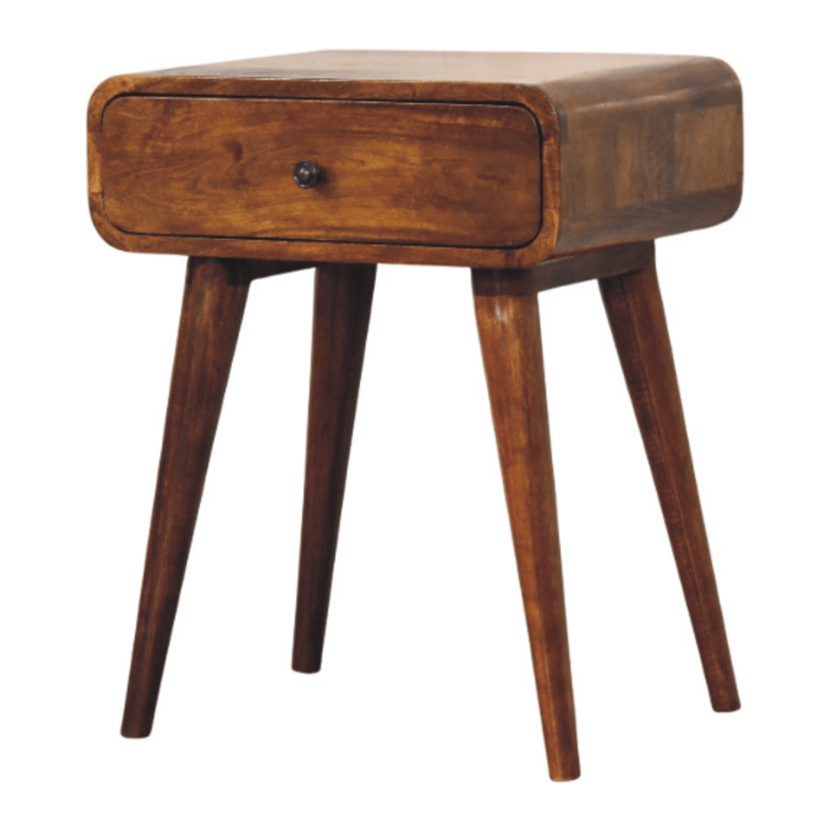 Artisan Furniture Solid Wood Avora Chestnut Nightstand with 1 drawer | Luxury Home Accessories | Heulog Glow