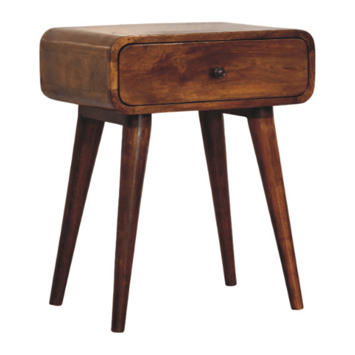 Artisan Furniture Solid Wood Avora Chestnut Nightstand with 1 drawer | Luxury Home Accessories | Heulog Glow