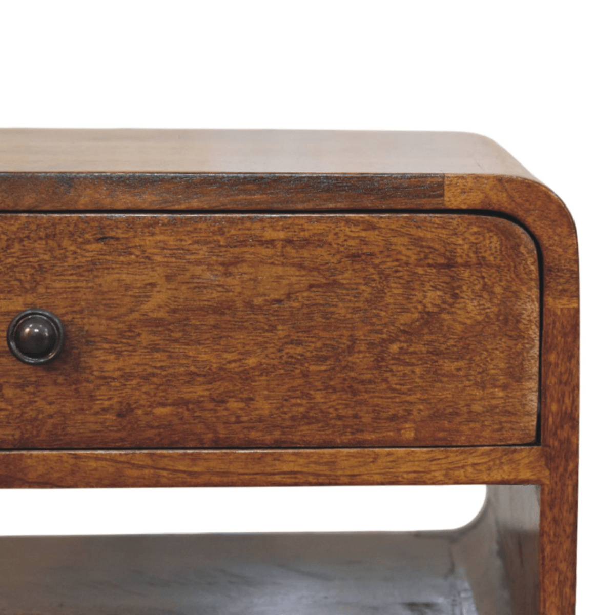 Artisan Furniture Solid Wood Avora Chestnut Nightstand with Drawer and open slot | Luxury Home Accessories | Heulog Glow