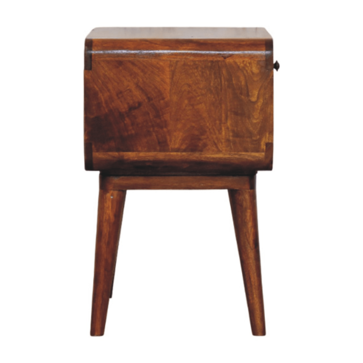 Artisan Furniture Solid Wood Avora Chestnut Nightstand with Drawer and open slot | Luxury Home Accessories | Heulog Glow