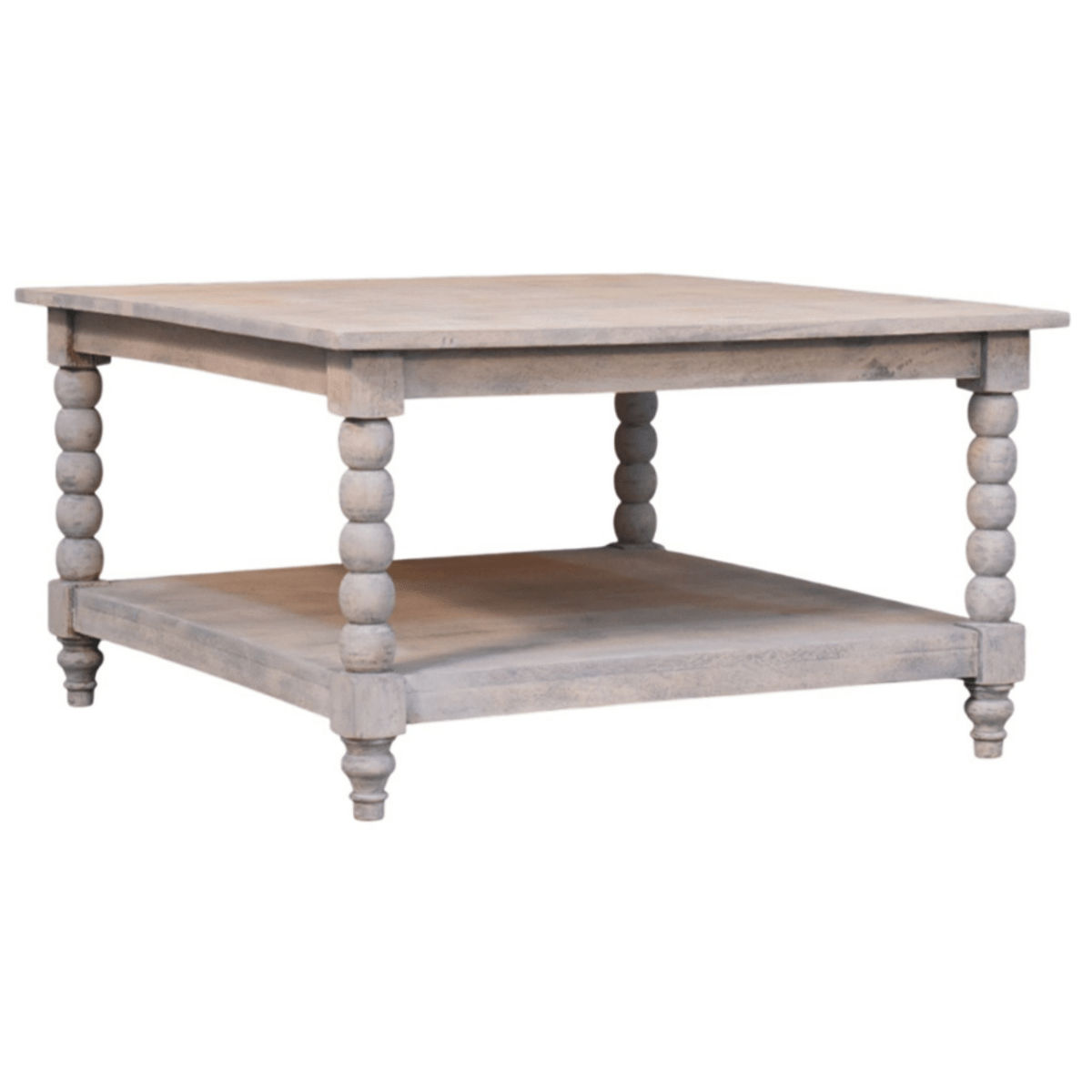 Artisan Furniture Solid Wood Barclay Acid Wash Coffee Table, 1 Shelf, Beige | Luxury Home Accessories | Heulog Glow