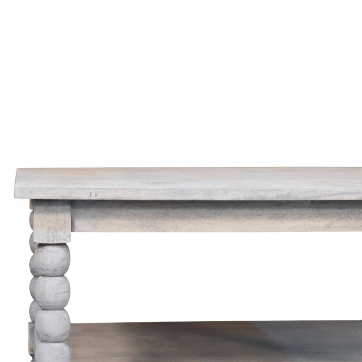 Artisan Furniture Solid Wood Barclay Acid Wash Coffee Table, 1 Shelf, Beige | Luxury Home Accessories | Heulog Glow