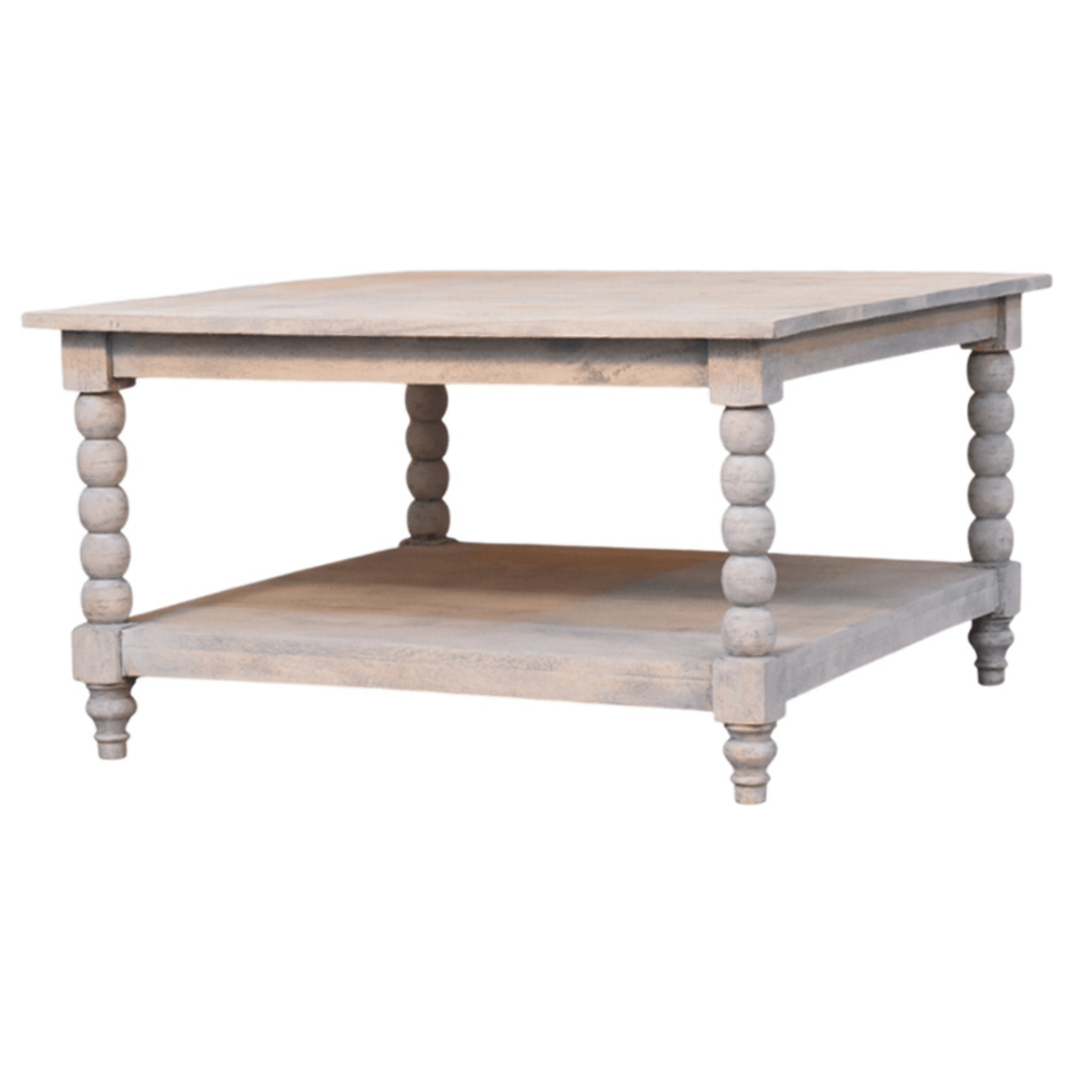 Artisan Furniture Solid Wood Barclay Acid Wash Coffee Table, 1 Shelf, Beige | Luxury Home Accessories | Heulog Glow