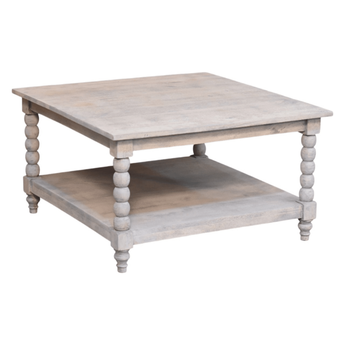 Artisan Furniture Solid Wood Barclay Acid Wash Coffee Table, 1 Shelf, Beige | Luxury Home Accessories | Heulog Glow
