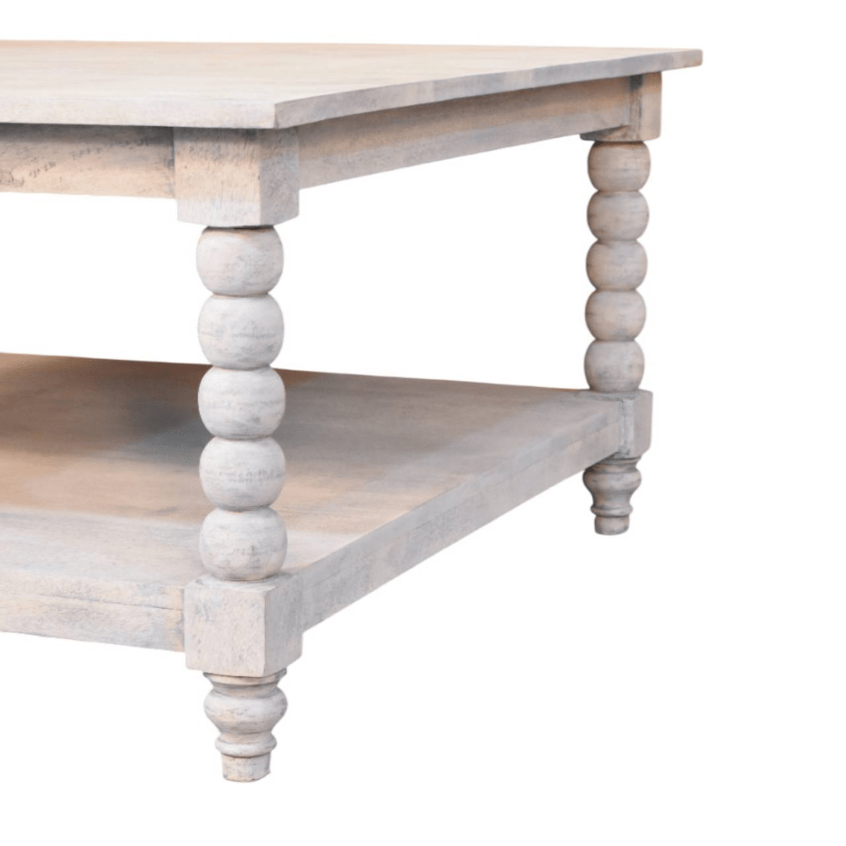 Artisan Furniture Solid Wood Barclay Acid Wash Coffee Table, 1 Shelf, Beige | Luxury Home Accessories | Heulog Glow