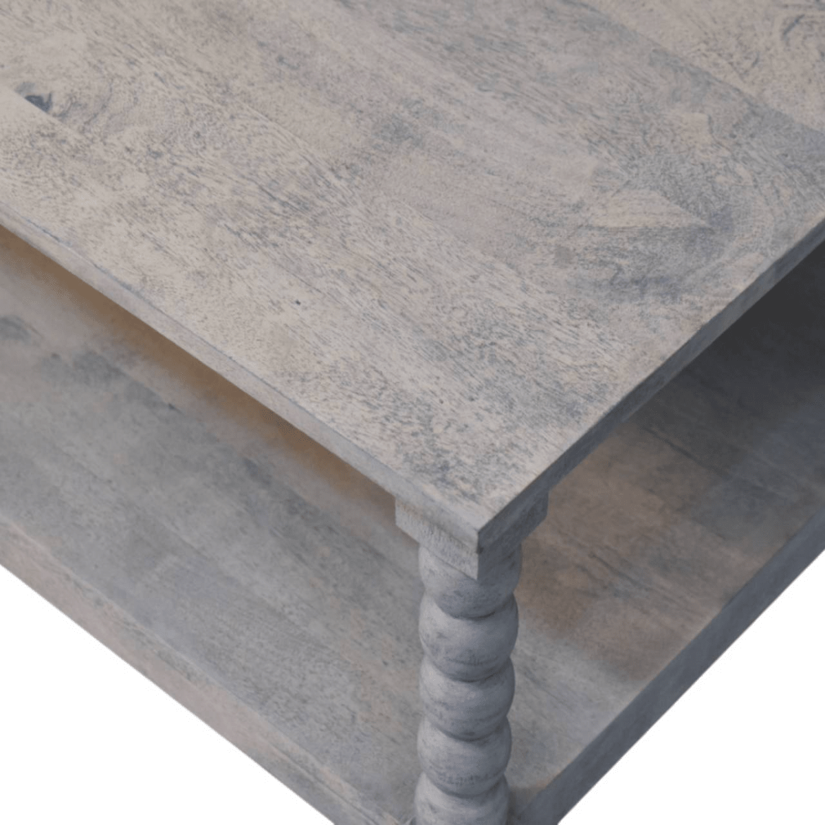 Artisan Furniture Solid Wood Barclay Acid Wash Coffee Table, 1 Shelf, Beige | Luxury Home Accessories | Heulog Glow