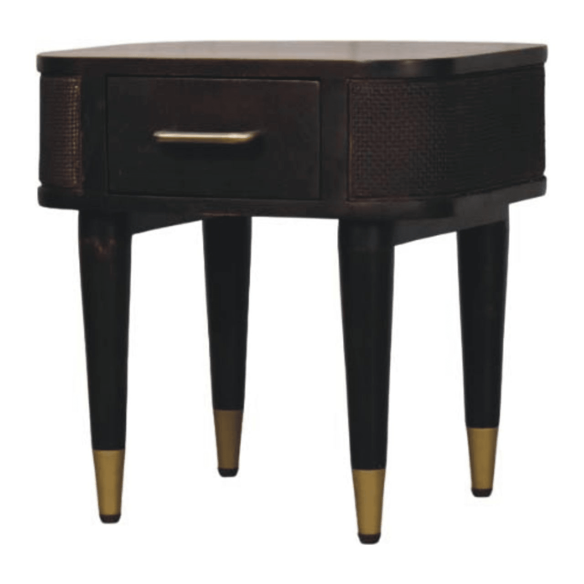 Artisan Furniture Solid Wood Belmont Bedside, 1 Drawer, Dark Brown | Luxury Home Accessories | Heulog Glow