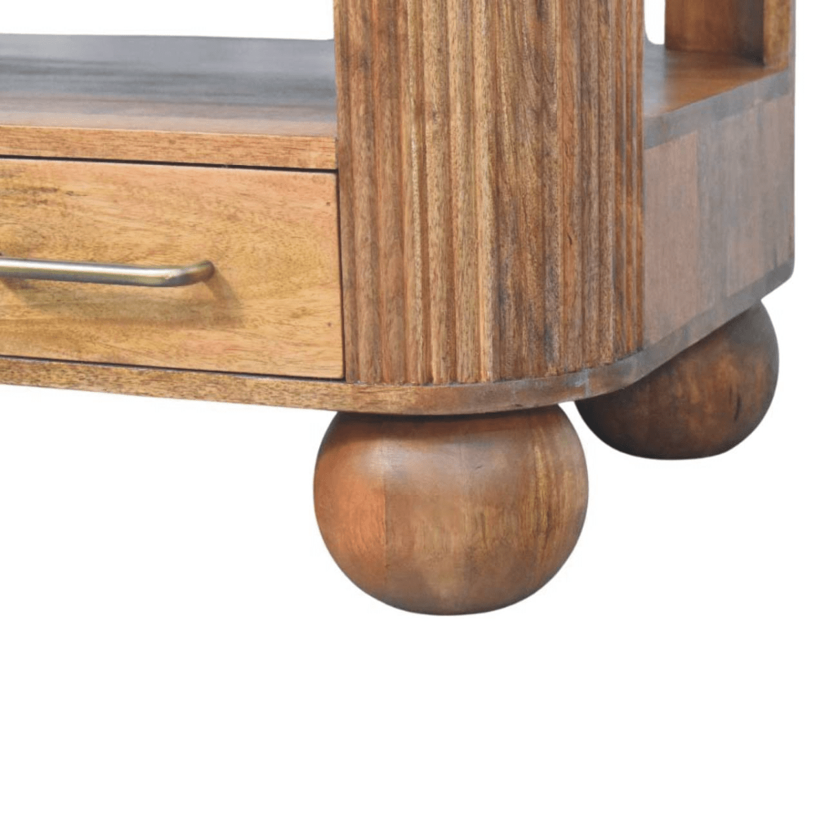 Artisan Furniture Solid Wood Briarwood Fluted Coffee Table, 2 Drawers, 1 Shelf, Beige | Luxury Home Accessories | Heulog Glow