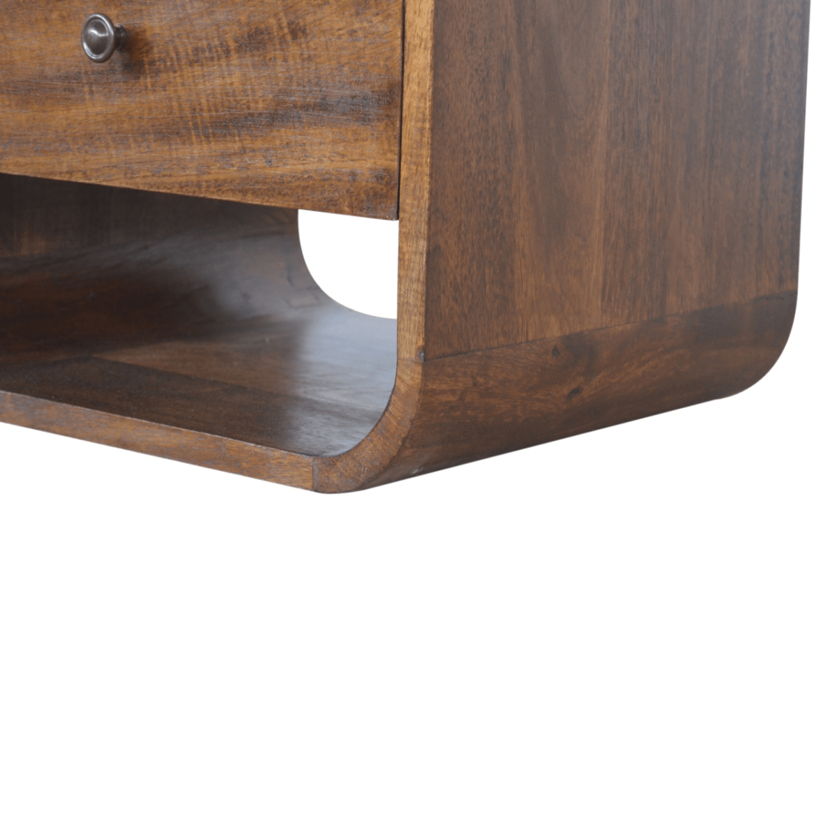 Artisan Furniture Solid Wood Chestnut Curve 2 Drawer Bedside | Luxury Home Accessories | Heulog Glow