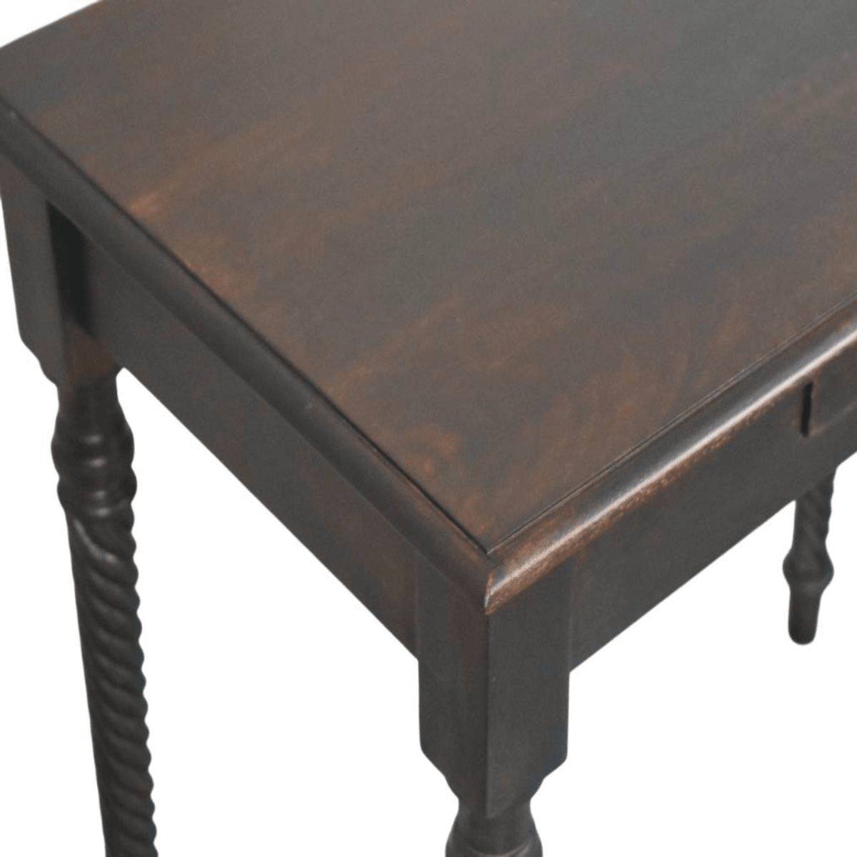 Artisan Furniture Solid Wood Cordelier Turned-Leg Writing Desk, 1 Drawer, Dark Brown | Luxury Home Accessories | Heulog Glow