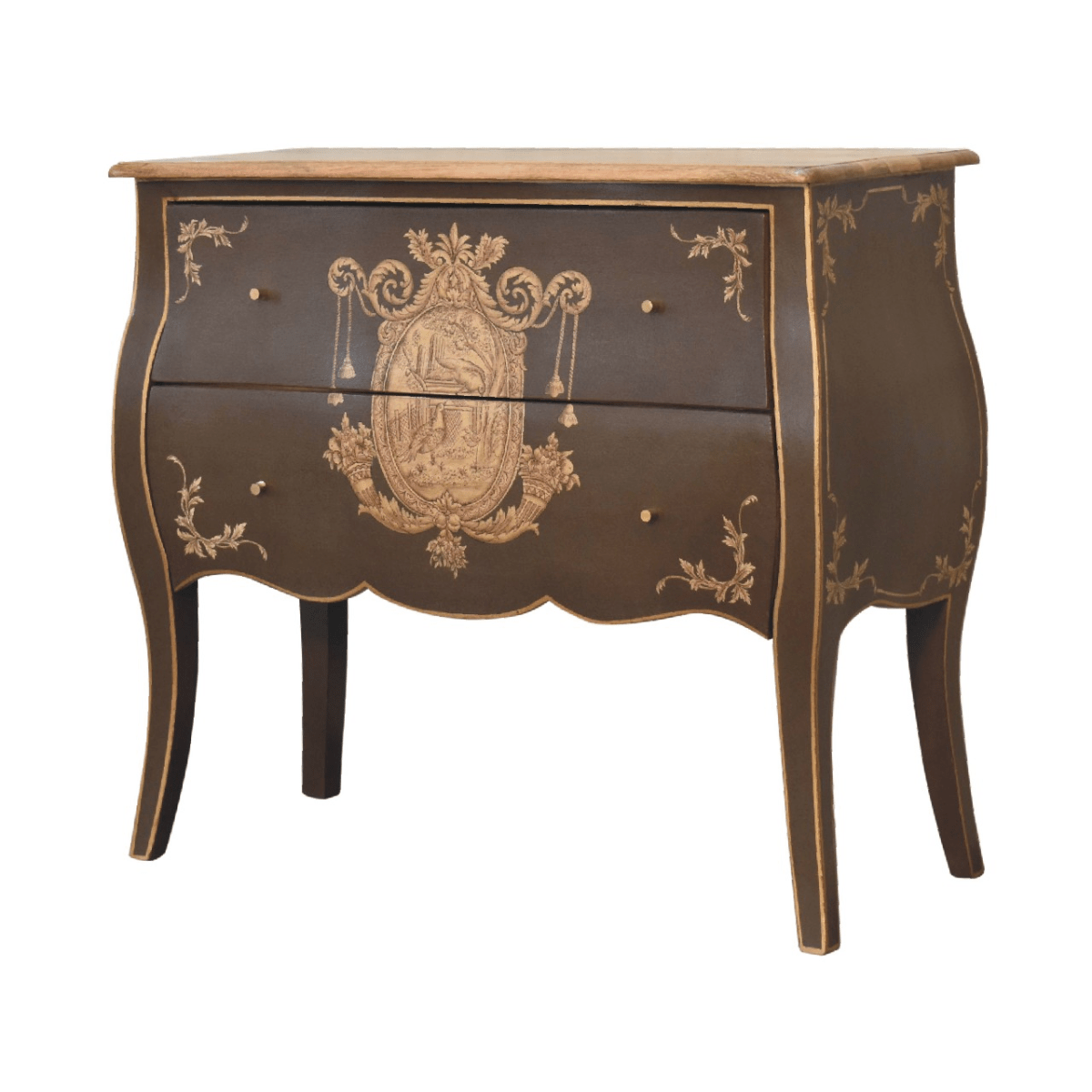 Artisan Furniture Solid Wood Coroner Chest, Greyish-Green Finish | Luxury Home Accessories | Heulog Glow