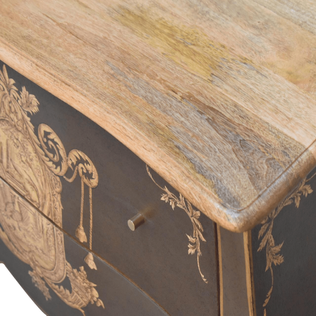 Artisan Furniture Solid Wood Coroner Chest, Greyish-Green Finish | Luxury Home Accessories | Heulog Glow
