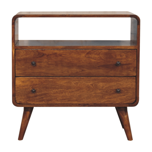 Artisan Furniture Solid Wood Curved Nordic Charm Console | Luxury Home Accessories | Heulog Glow