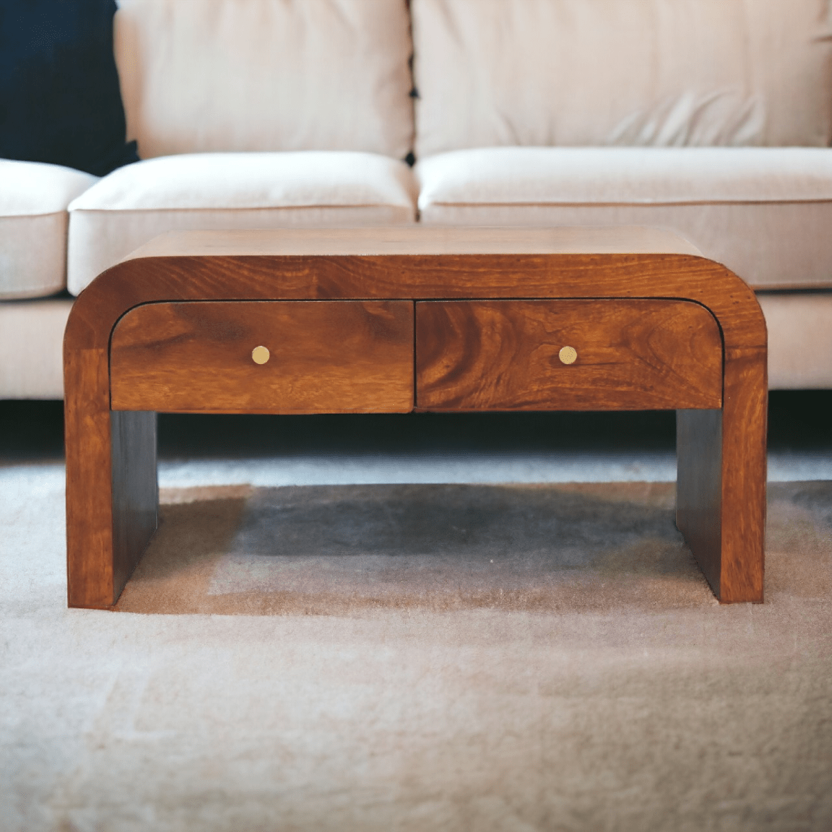 Artisan Furniture Solid Wood Darcy Chestnut Coffee Table | Luxury Home Accessories | Heulog Glow