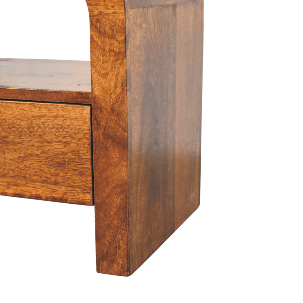 Artisan Furniture Solid Wood Darcy Chestnut Nightstand, 1 Drawer and Open Shelf, Dark Brown | Luxury Home Accessories | Heulog Glow