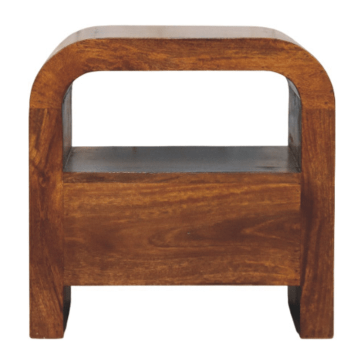 Artisan Furniture Solid Wood Darcy Chestnut Nightstand, 1 Drawer and Open Shelf, Dark Brown | Luxury Home Accessories | Heulog Glow