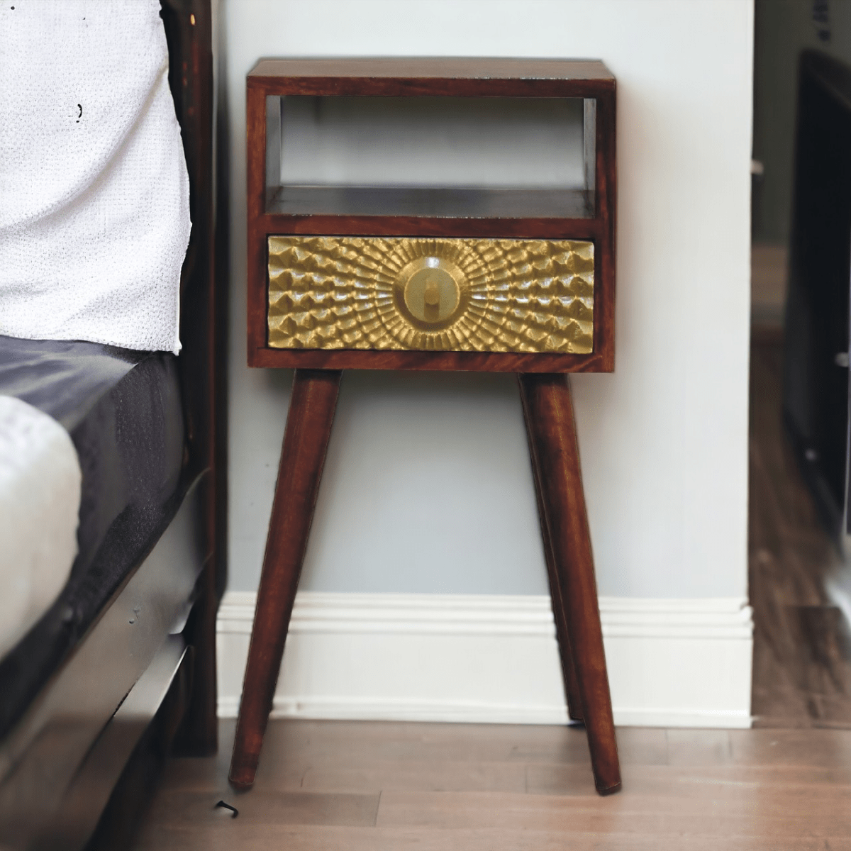 Artisan Furniture Solid Wood Eden Mini Bedside | Luxury Home Accessories | Heulog Glow