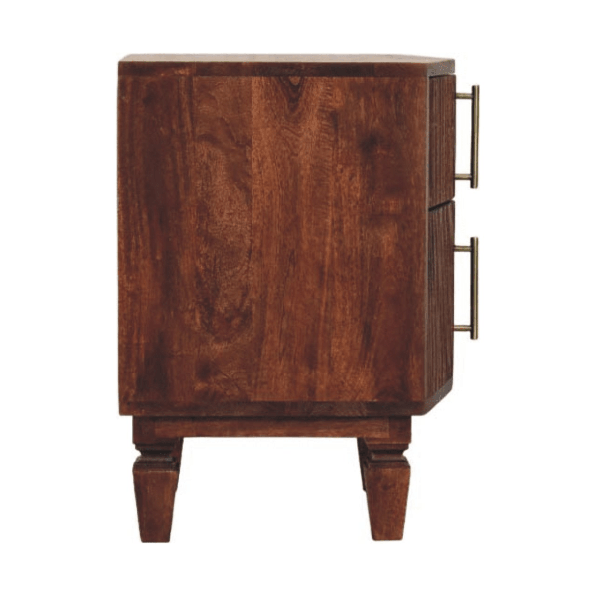 Artisan Furniture Solid Wood Harper Nightstand, 2 Drawers, Dark Brown | Luxury Home Accessories | Heulog Glow