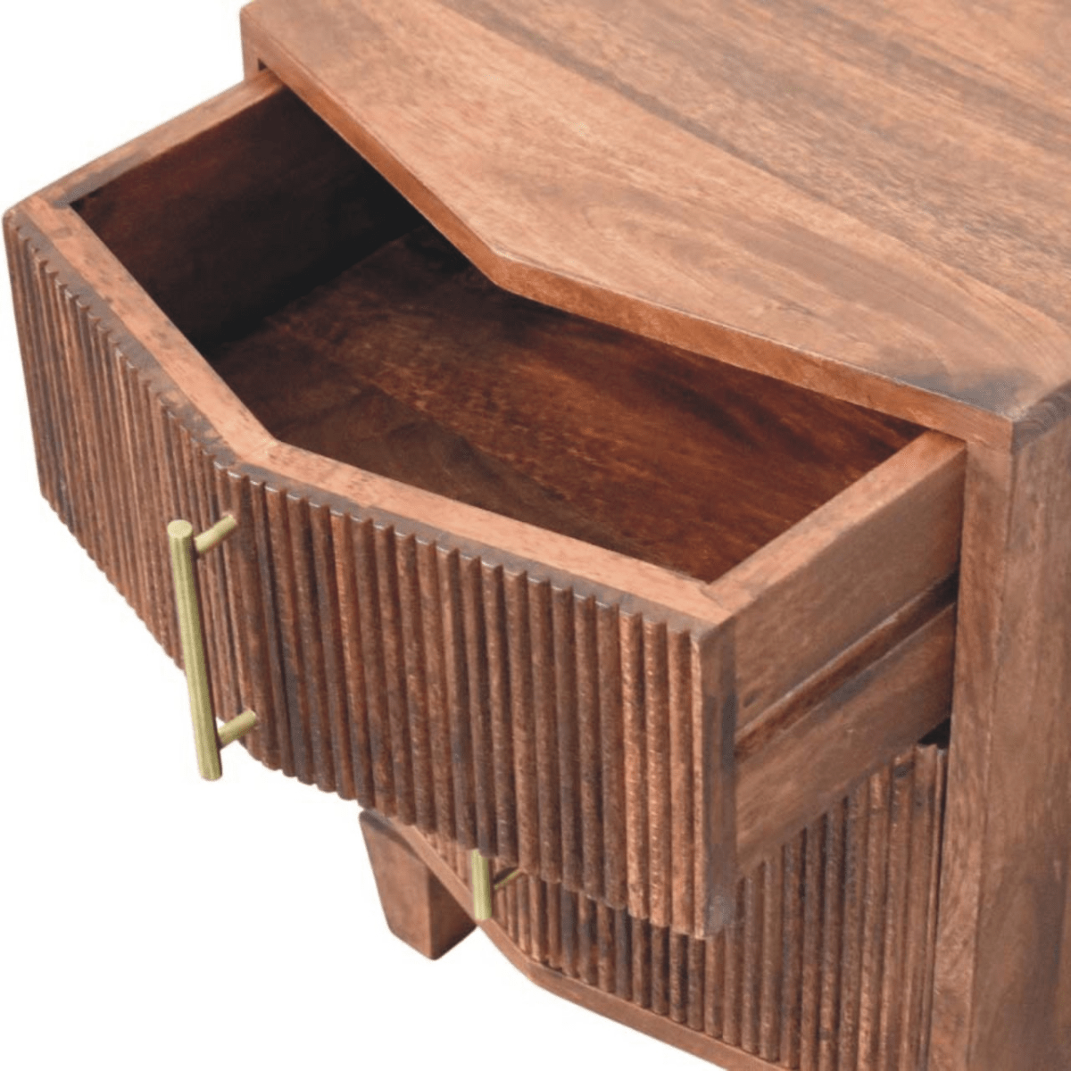 Artisan Furniture Solid Wood Harper Nightstand, 2 Drawers, Dark Brown | Luxury Home Accessories | Heulog Glow